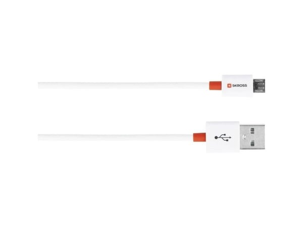Skross 2.700202-E, 1 m, Micro-USB A, USB A, USB 2.0, Valkoinen