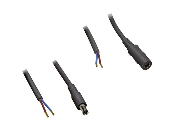 BKL Electronic lavspent tilkoblingskabel lavspennings-tilkobling lavspenningsplugg åpne ende 5,50 mm 2,10 mm 2,10 mm 2,50 m 1 sett
