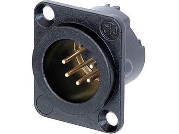 Neutrik NC5MD-LX-B, XLR, Sort, Nikkel/gull, IP40, 1 mm², 1500 V