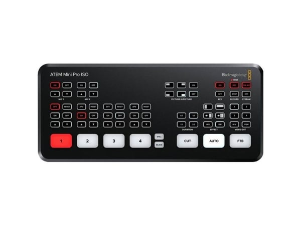 Blackmagic ATEM mini Pro ISO, Full HD, 1280 x 720,1920 x 1080 piksler, 720p, 1080i, 1080p, 60 fps, 10,100,1000 Mbit/s, 10/100/1000Base-T(X)