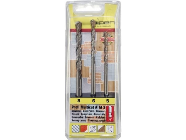 Carbide Multibor-sarja 3 osaa Alpen MultiCut 100803100 1/4 (6,3 mm) 1 sarja 1 sarja