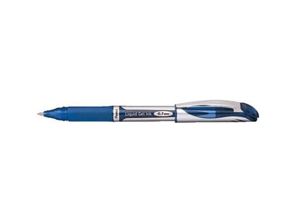 Pentel EnerGel, Gelépenn med hette, Blå, Blå, Grå, Gummi, Medium, 0,7 mm