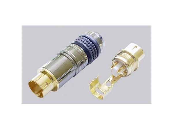 BKL Electronic 0212017, Mini DIN, Svart, Krom, mässing, Guld, 1 styck