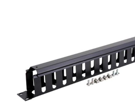 TOTEN SA.0020.011 - Rackkabelstyringspanel med deksel - RAL 9004 - 1U - 19"