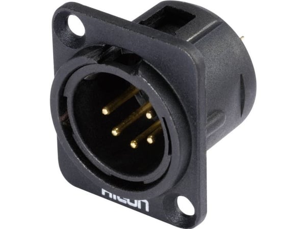 Hicon HI-X5DM-G XLR hann flenskontakt poltall: 5 sort 1 stk