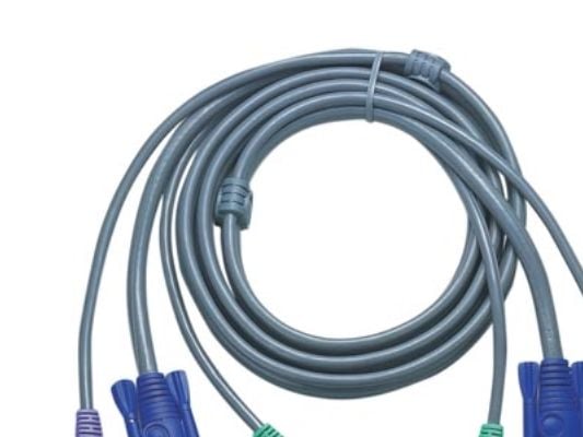 ATEN 2L-5003P/C - Tastatur / video / musekabel (KVM) - PS/2, HD-15 (VGA) (hann) til PS/2, HD-15 (VGA) - 3 m - for ATEN CS-142; MasterView CS-124, 8...