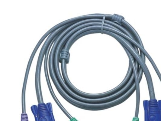 ATEN 2L-5005P/C - Tastatur / video / musekabel (KVM) - PS/2, HD-15 (VGA) (hann) til PS/2, HD-15 (VGA) - 5 m - for ATEN CS-142; MasterView CS-124, 8...