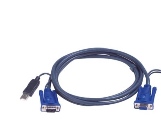 ATEN Intelligent KVM Cable 2L-5502UP - Tastatur / video / musekabel (KVM) - USB, HD-15 (VGA) (hann) til PS/2, HD-15 (VGA) - 1.8 m