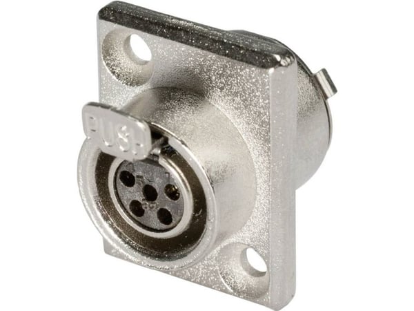 Hicon HI-XMEF5 XLR-kontakt for vertikal tilkobling/innbygging, pol: 5, sølv, 1 stk