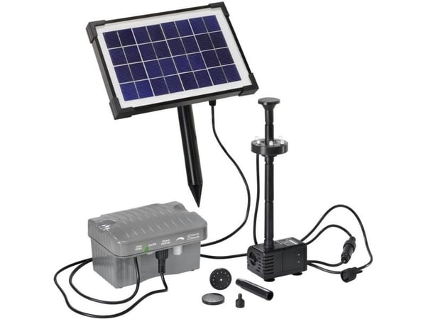 Esotec Palermo LED solcellepumpesett 101775 med belysning og batterilagring