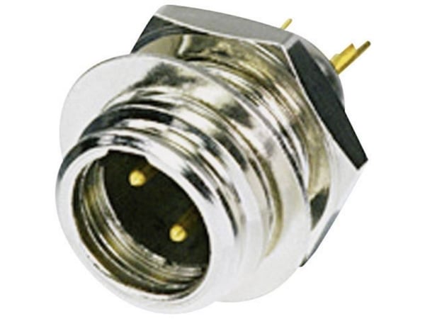 Rean AV RT3MP Miniature-XLR-kontakt, vertikal innbygging, 3-polet, sølv, 1 stk