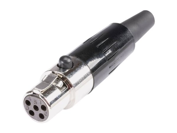 Hicon HI-XMCF5 mini-XLR-kontakt, rett pol: 5 sølv, 1 stk