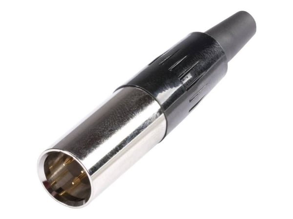 Hicon HI-XMCM3 miniature-XLR-plugg rett poler: 3 sølv 1 stk