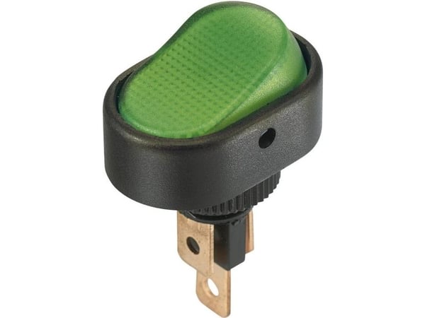 TRU COMPONENTS keinukytkin TC-R13-133B3 12 V/DC 30 A 1 x Off/On Klikkaava 1 kpl Vihreä