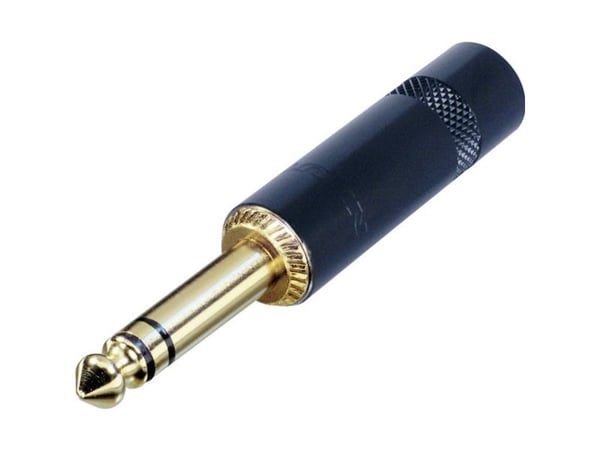 Rean AV NYS228BG Jack-plugg 6,35 mm Jack, rett Pin-antall: 3 Stereo Svart 1 stk
