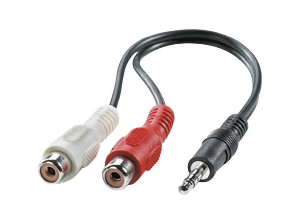 ROLINE 11.09.4340, 3.5mm, Hankjønn, 2 x RCA, Hunkjønn, 0,2 m, Sort