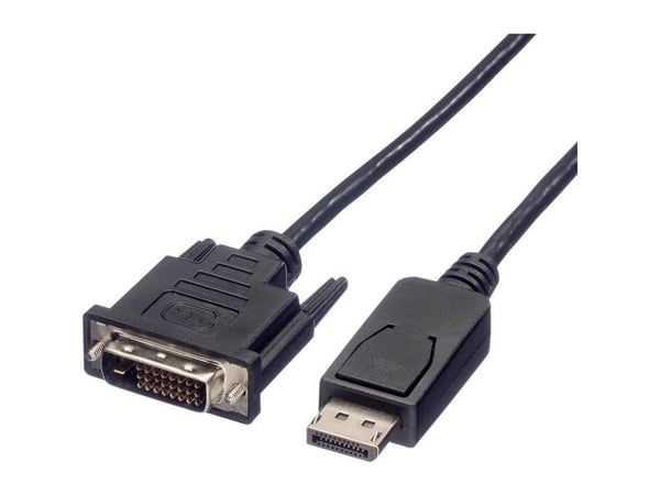 ROLINE 11.04.5613, 1 m, DVI-D, DisplayPort, Hankjønn, Hankjønn, Sort