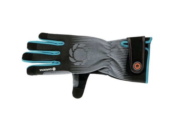 Gardena 11531-20, Trädgårdshandskar, Svart, Blå, Grå, L, Bomull, Elastan, Nylon, Polyester, Polyuretan