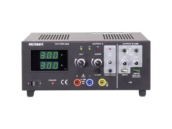 VOLTCRAFT VLP-1303 laboratorienettstrømforsyning justerbar 0-30 V 0,01-3 A 123 W OVP antall utganger 3 x (VC-8146845)