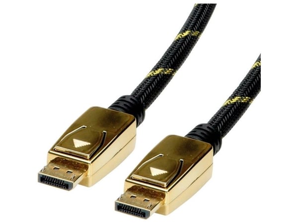 ROLINE 11.04.5649, 10 m, DisplayPort, DisplayPort, Hankjønn, Hankjønn, Svart, Gull