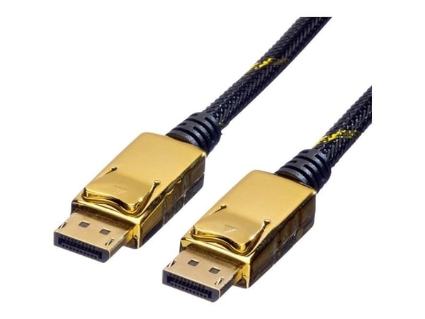 ROLINE 11.04.5644, 1 m, DisplayPort, DisplayPort, Uros, Uros, Musta, Kulta