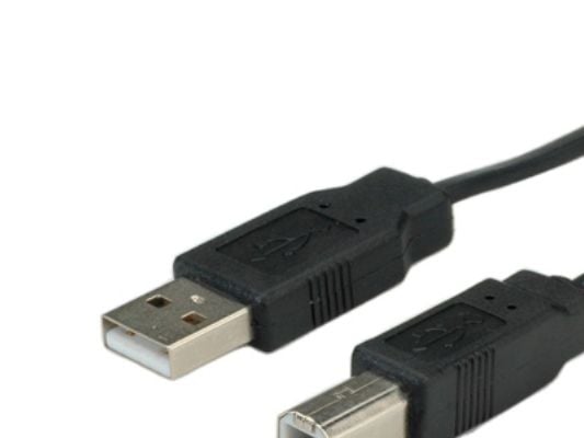 ROLINE 11.02.8867, 0,8 m, USB A, USB B, USB 2.0, uros/naaras, musta
