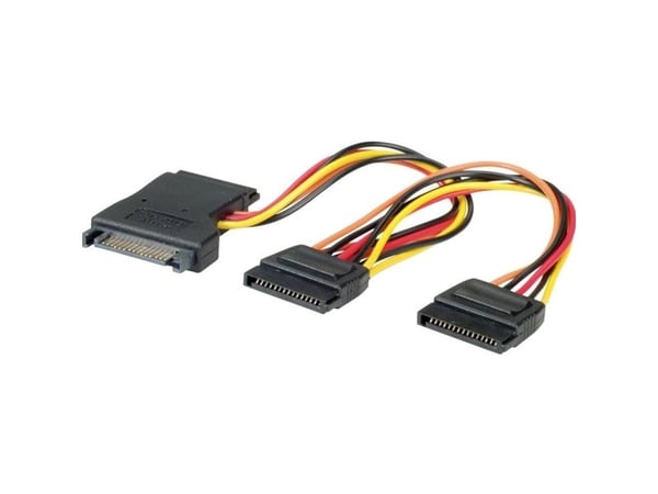 Internt Y-strømkabel SATA til 3x SATA, 0,3 m