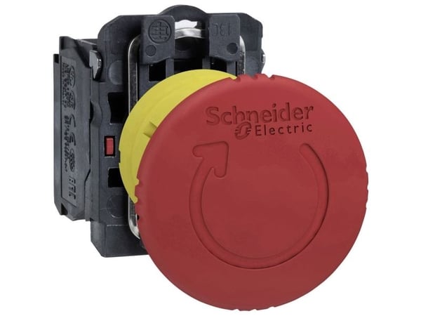 SCHNEIDER ELECTRIC Hätäpysäytys Ø40 mm punaisella rupikonnapäällä, työntö/käännöstoiminto ja 2xNC