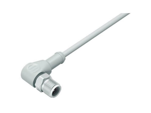 BINDER 77 3727 0000 40405-0500, 5 m, M12, urosliitin, harmaa, termoplastinen elastomeeri (TPE), -40 - 105 °C:n lämpötilat