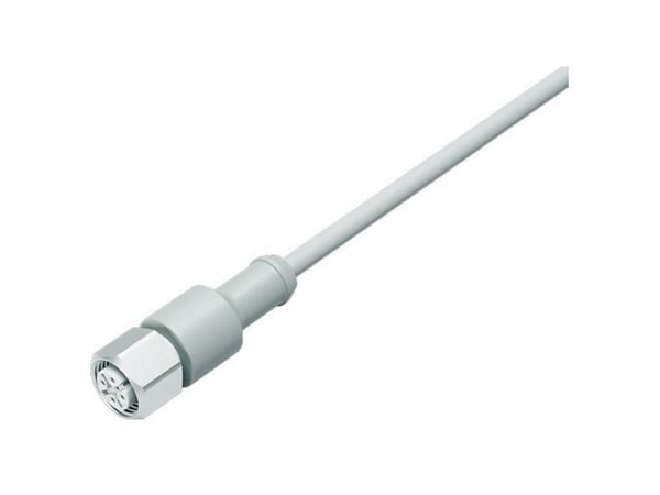 BINDER 77 3730 0000 40405-0200, 2 m, M12, Hunstik, Grå, Termoplastisk elastomeeri (TPE), -40 - 105 °C