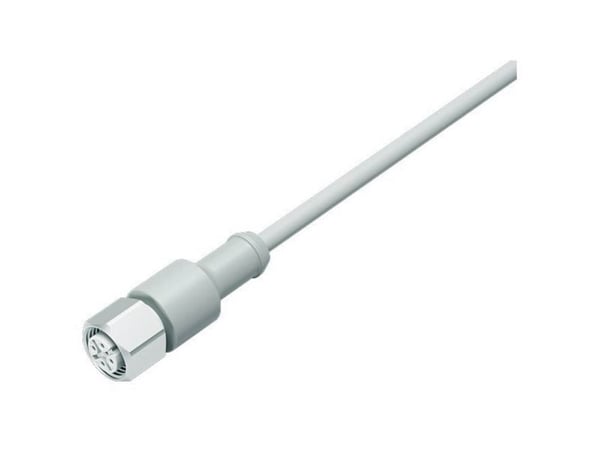 BINDER 77 3730 0000 40404-0500, 5 m, M12, Hunstik, Grå, Termoplastisk elastomeeri (TPE), -40 - 105 °C