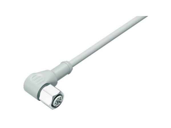 BINDER 77 3734 0000 40405-0200, 2 m, M12, Hunstik, Grå, Termoplastisk elastomeeri (TPE), -40 - 105 °C