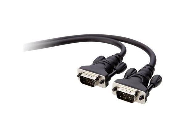 Belkin PC Monitor Cable - VGA-kabel - HD-15 (VGA) (hann) til HD-15 (VGA) (hann) - 1.8 m - formstøpt, flertrådet, tommelskruer
