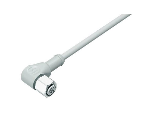 BINDER 77 3734 0000 40908-0500, 5 m, M12, Hunstik, Grå, Termoplastisk elastomeeri (TPE), -40 - 105 °C