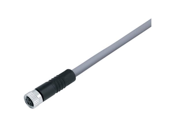 BINDER 77 3406 0000 20005-0200, 2 m, M8, Hunstik, Grå, Polyvinyylikloridi (PVC), -25 - 85 °C