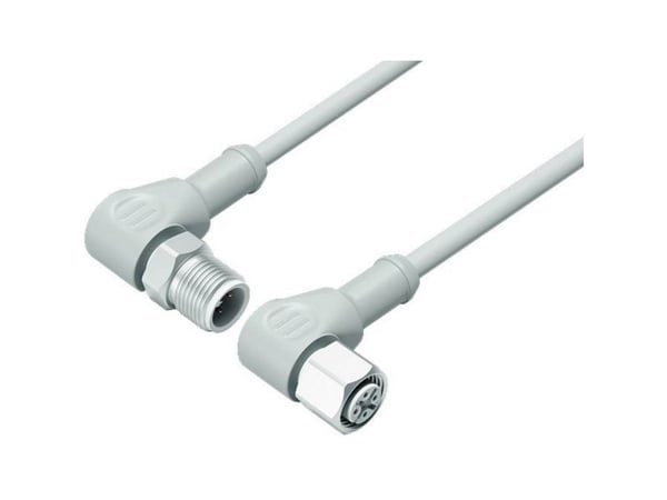 BINDER 77 3734 3727 40404-0500, 5 m, M12, M12, Hanstik/Hunstik, Grå, Termoplastisk elastomeeri (TPE)