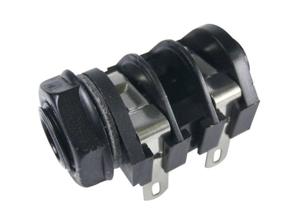 Cliff CL1160A Jack-plugg 6,35 mm Kontakt, innfelt horisontal Antall pinner: 2 Mono Svart 1 stk