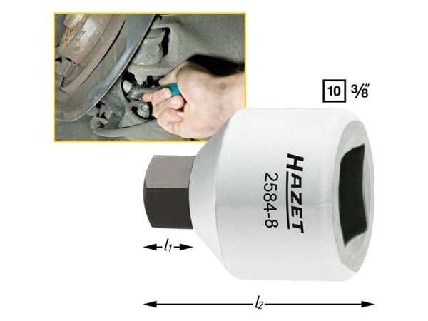 HAZET 2584-8, Stikkontakt, 3/8", Metrisk, 24 mm, 40 g, Tyskland