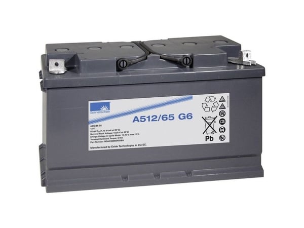 GNB Sonnenschein A512/65 G6 blybatteri 12 V 65 Ah blygel (B x H x D) 353 x 190 x 175 mm M6 skruekobling vedlikeholdsfri