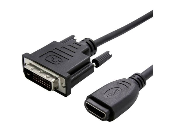 Value Cableadapter, DVI M - HDMI F, Svart