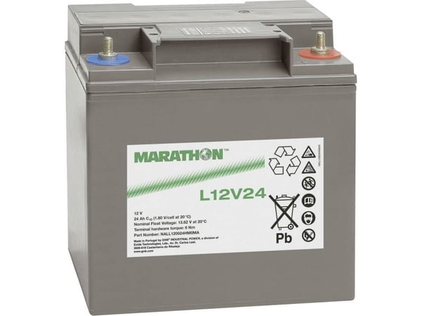 GNB Marathon L12V24 blybatteri 12 V 23,5 Ah (B x H x T) 168 x 174 x 127 mm M6 skrutilkobling vedlikeholdsfritt
