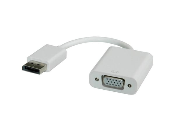 ROLINE DisplayPort-VGA Adapter, M/F, VGA (D-Sub), DisplayPort, Hankjønn, Hunkjønn, Hvit, 150 mm