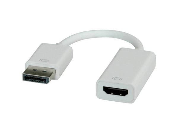 ROLINE DisplayPort-HDMI Adapter, 0,15 m, DisplayPort, HDMI-tyyppi A (vakio), Uros, Naaras, Valkoinen