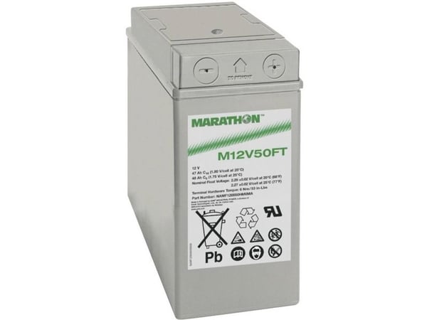 GNB Marathon EXIM12V50FT blybatteri 12 V 47 Ah blyfleece (B x H x T) 107 x 231 x 280 mm M6 skrutilkobling vedlikeholdsfritt