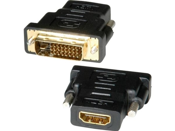 ROLINE DVI-HDMI Adapter, DVI-D, HDMI, Sort