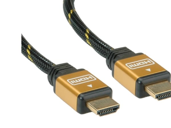 ROLINE 11.04.5560, 15 m, HDMI Type A (Standard), HDMI Type A (Standard), Svart, Gull