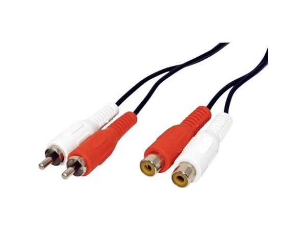 VALUE 11.99.4326, 2 x RCA, Hankjønn, 2 x RCA, Hunkjønn, 5 m, Sort
