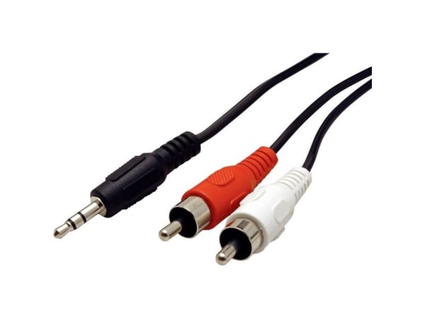 ROLINE 11.09.4341, 3.5mm, Hankjønn, 2 x RCA, Hankjønn, 1,5 m, Svart, Rød, Hvit