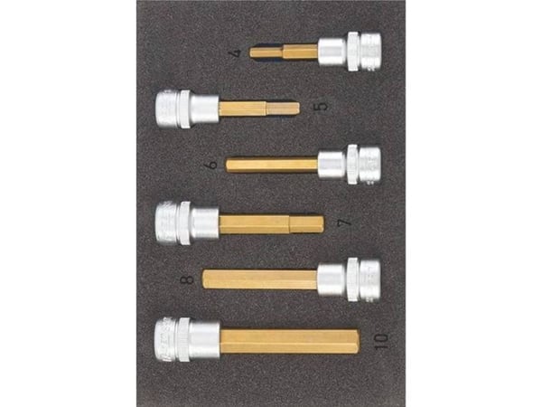 HAZET 163-302/6, Hylssats, 3/8", Metrisk, 6 huvuden, 4,10 mm, 17,2 cm