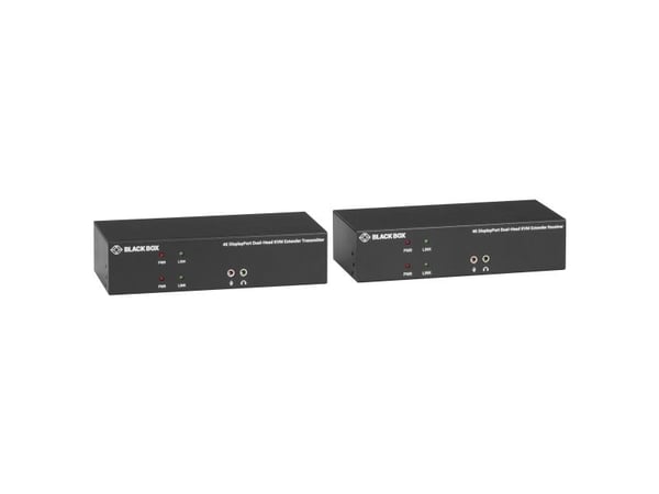 Black Box KVXLCDPF-200, Sender og Mottaker, Koblet med ledninger (ikke trådløs), 30000 m, Sort, DisplayPort, DisplayPort